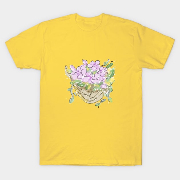 Hanging Flower Basket T-Shirt by DesignTree